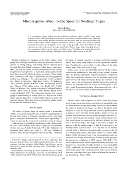Misconceptions About Incline Speed for Nonlinear Slopes