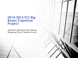 2014-2015 PCI Big Beam Capstone Project