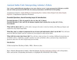 Ancient India Unit: Interpreting Ashoka`s Edicts