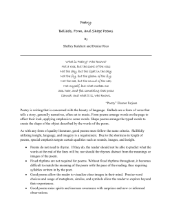 Poetry: Ballads, Form, and Shape Poems