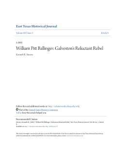 William Pitt Ballinger: Galveston`s Reluctant Rebel