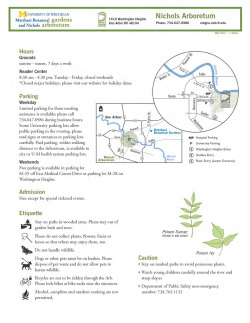 Nichols Arboretum Visitor Guide and Map