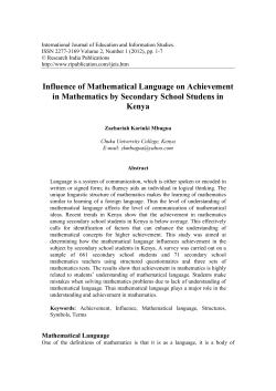 Influence of Mathematical Language on Achievement in