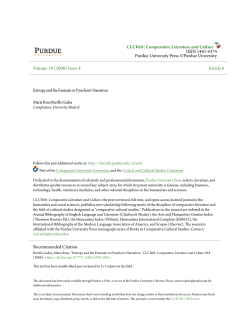 Entropy and the Fantastic in Pynchon`s Narratives - Purdue e-Pubs