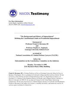 "The Background and History of Impeachment" Defining