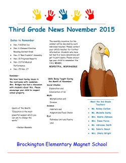 November Newsletter 3rd Grade 2015
