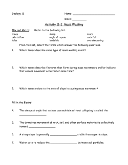 Activity 11-2 Mass Wasting