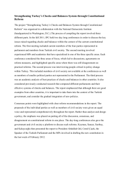 Strengthening Turkey`s Checks and Balances System through