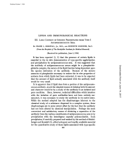 lipids and immunological reactions iii. lipid content of specific