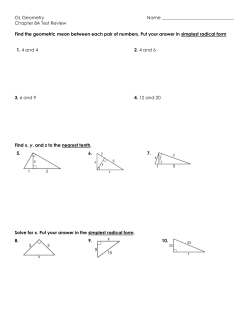 GL Geometry Name Chapter 8A Test Review Find the geometric