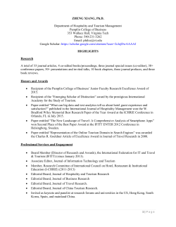 CV - Department of Hospitality and Tourism Management