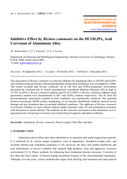 Inhibitive Effect by Ricinus communis on the HCl/H3PO4 Acid