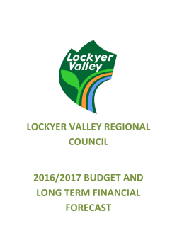 2016-2017 Adopted Budget - Lockyer Valley Regional Council