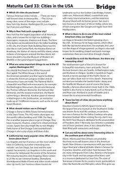 Maturita Card 33: Cities in the USA - Bridge