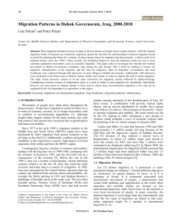 Migration Patterns in Duhok Governorate, Iraq