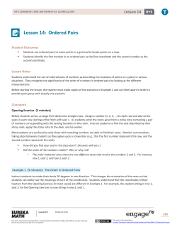 Lesson 14: Ordered Pairs