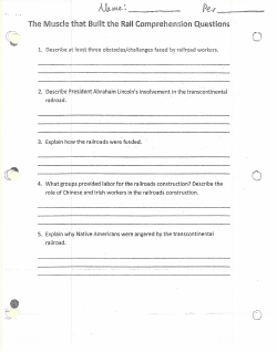 The Muscle that Built the Rail Comprehension Questions