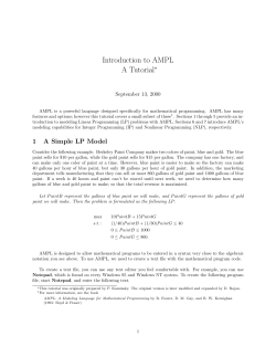 Introduction to AMPL A Tutorial