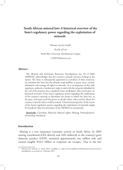 South African mineral law: A historical overview of - NWU