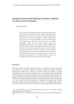 Ecological Limits and the Meaning of Freedom: A Defense of Liberty