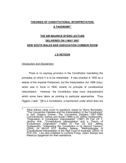 THEORIES OF CONSTITUTIONAL INTERPRETATION: A
