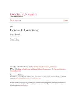 Lactation Failure in Swine - Iowa State University Digital Repository