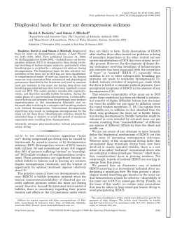 Biophysical basis for inner ear decompression sickness
