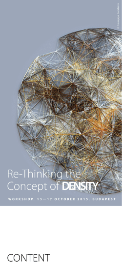 1 19 re-thinking the concept of density workshop. 15&ndash;17 october