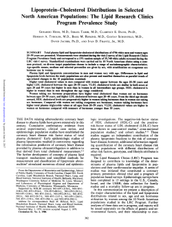 Lipoprotein-Cholesterol Distributions in Selected North American