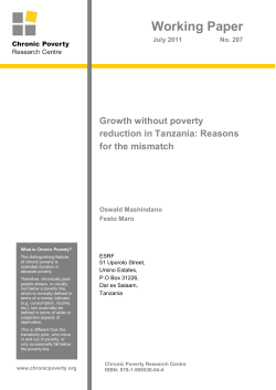 Growth Without Poverty Reduction in Tanzania: Reasons For the