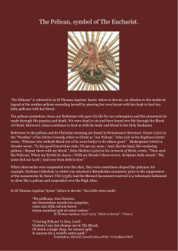 The Pelican, symbol of The Eucharist.