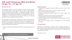 SAP Audit Workshop (MM and BASIS) 26 Apr 16 &ndash; 27 Apr 16