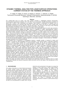 Dynamic thermal analysis for lunar surface operations