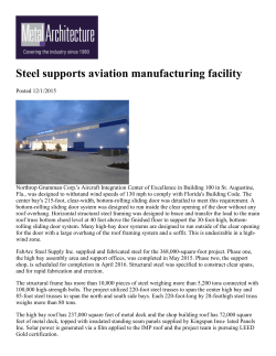 Steel Supports Aviation Manufacturing Facility