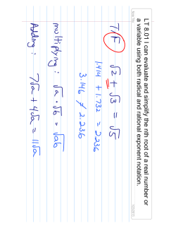 LT 8.01 I can evaluate and simplify the nth root of a real number or a