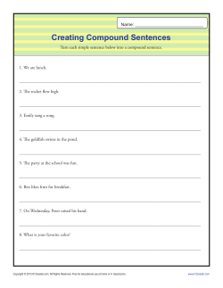 Creating Compound Sentences