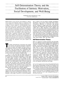 Self-Determination Theory and the Facilitation of Intrinsic Motivation