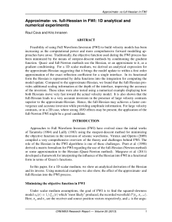 Approximate- vs. full-Hessian in FWI: 1D analytical and numerical