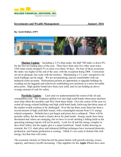 Investments and Wealth Management ____ ______January 2016