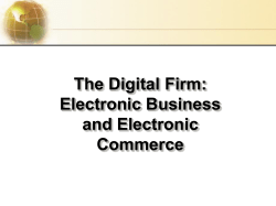 The Digital Firm: Electronic Business and Electronic Commerce