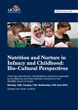 Nutrition And Nurture In Infancy And Childhood: Bio-Cultural