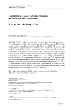 Combinatorial Integer Labeling Theorems on Finite Sets with