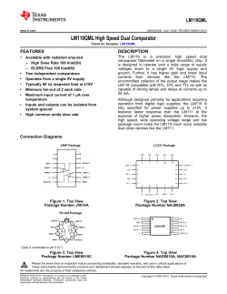LM119QML High Speed Dual Comparator (Rev