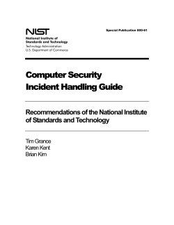 800-61 Computer Security Incident Handling Guide