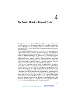 The Gravity Model of Bilateral Trade