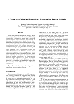 A Comparison of Visual and Haptic Object Representations Based