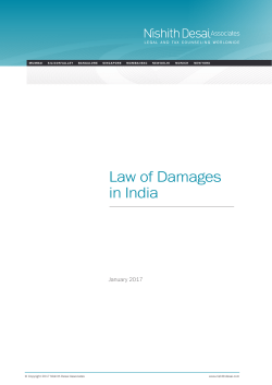 Law of Damages in India - Nishith Desai Associates
