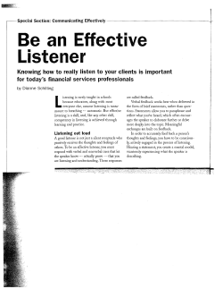 Be an Effective Listener