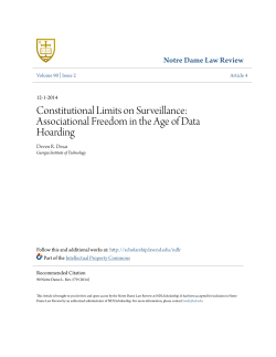Constitutional Limits on Surveillance: Associational Freedom in the