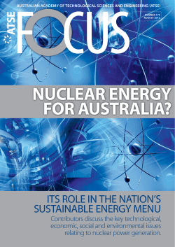 Nuclear Energy for Australia? Its Role in the Nation`s Sustainable